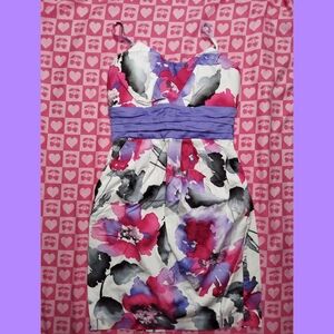 Purple White Pink Floral Candies Dress